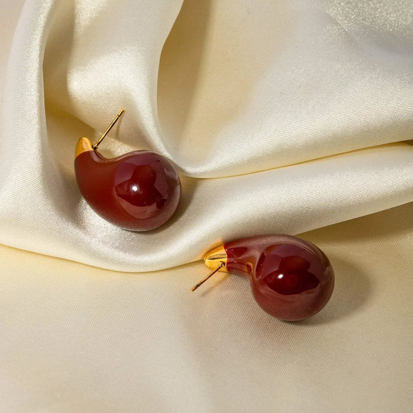 Stainless Steel Dripping Oil Earrings Earrings - Tophatter Daily Deals