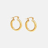 Gold-Plated Copper Huggie Earrings Gold One Size Earrings - Tophatter Daily Deals