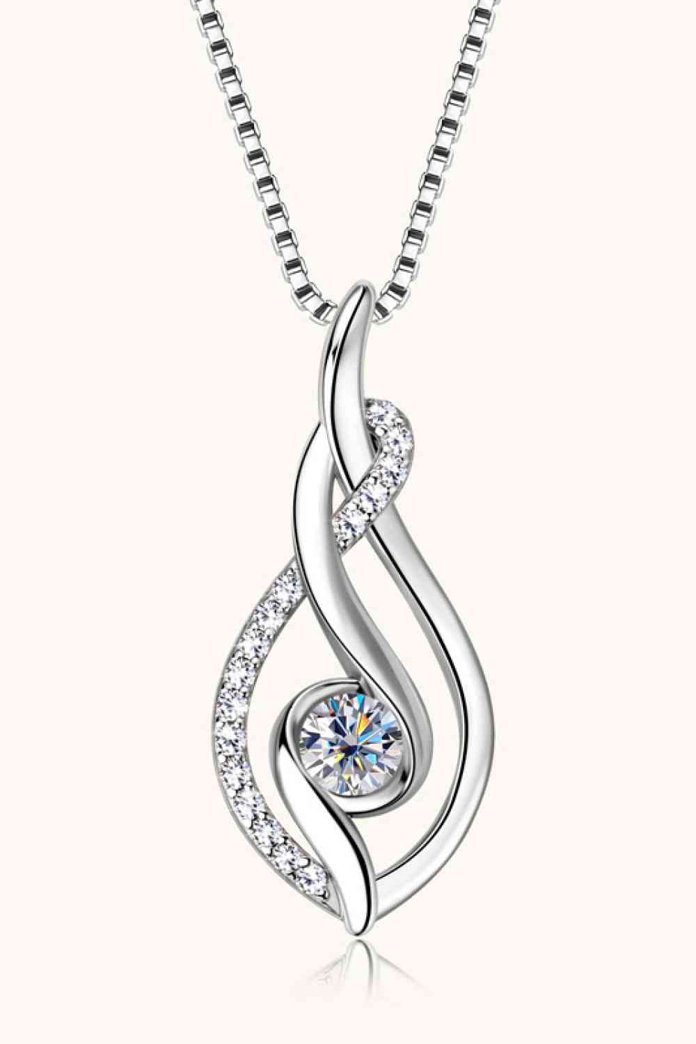 Moissanite 925 Sterling Silver Necklace Silver One Size Moissanite - Tophatter Daily Deals