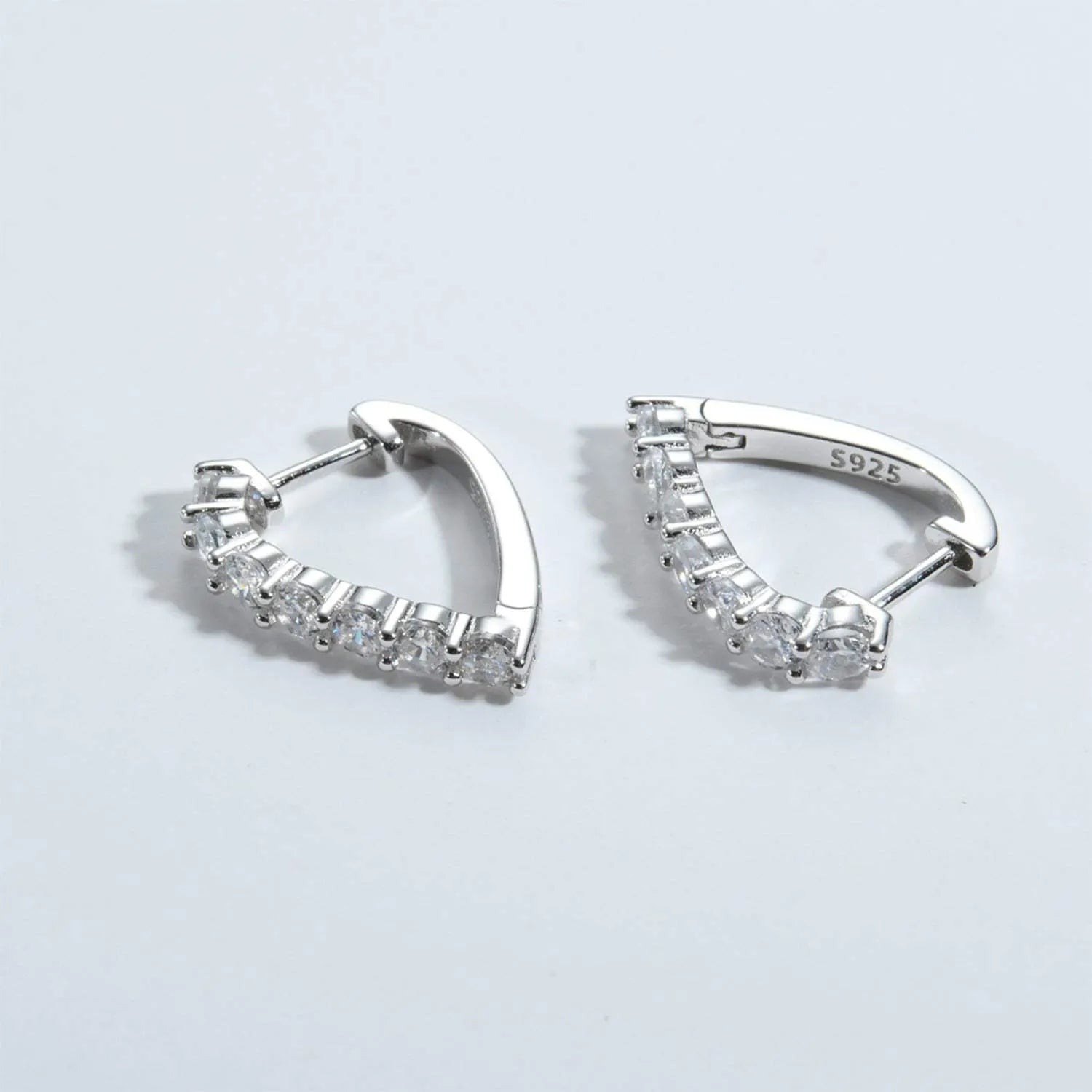 Inlaid Zircon 925 Sterling Silver Heart Earrings Earrings - Tophatter Daily Deals