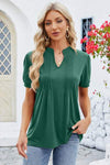 Notched Short Sleeve T-Shirt Women's T-Shirts - Tophatter Daily Deals