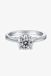 Adored 1 Carat Moissanite 925 Sterling Silver Side Stone Ring Moissanite - Tophatter Daily Deals