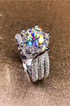 Adored 3 Carat Moissanite Three-Layer Ring Silver Moissanite - Tophatter Daily Deals