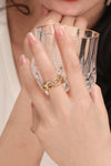 18K Gold-Plated Rhinestone Ring Rings - Tophatter Daily Deals