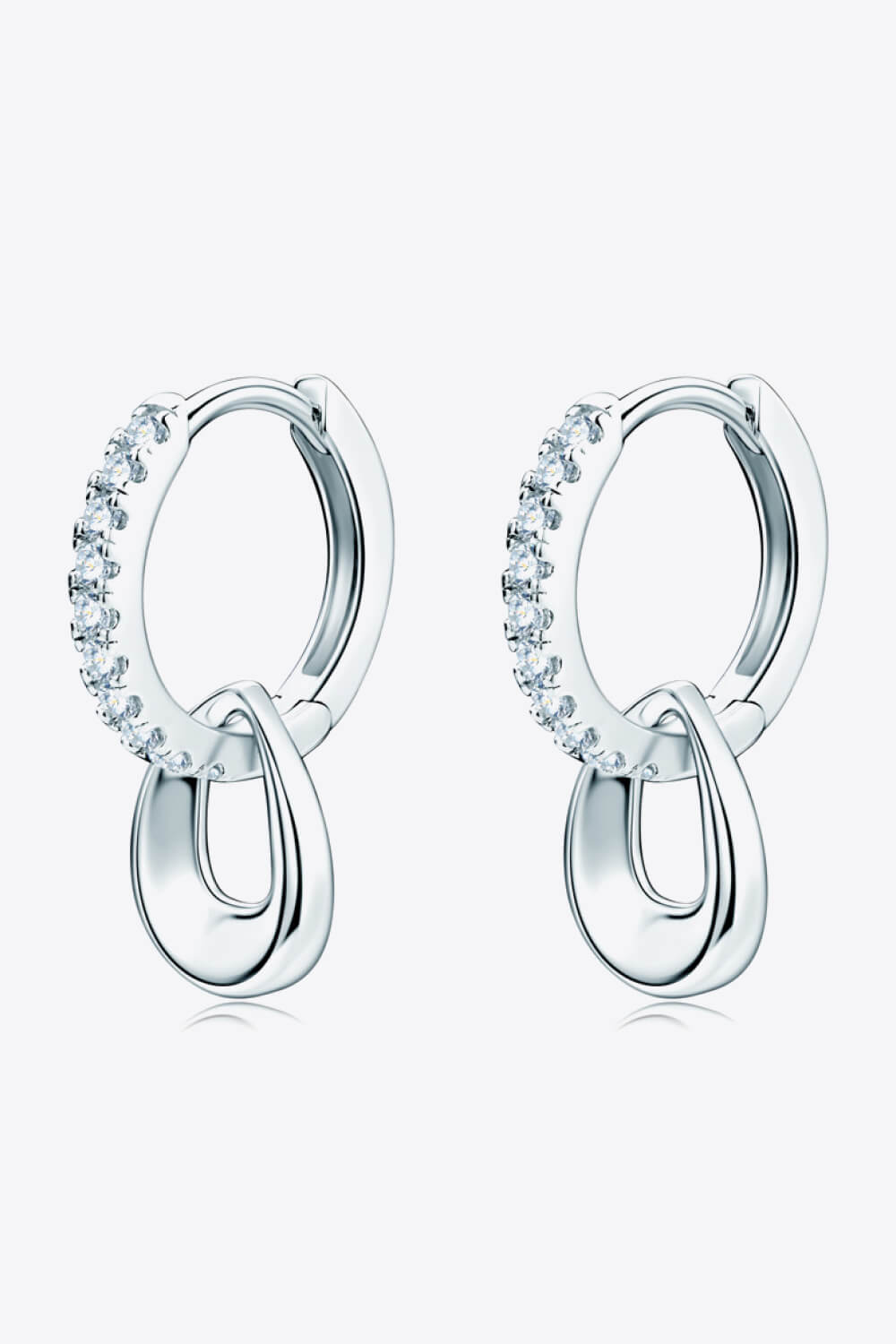 925 Sterling Silver Moissanite Double Hoop Earrings Moissanite - Tophatter Daily Deals