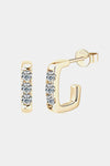 Moissanite 925 Sterling Silver Geometrical Huggie Earrings Gold One Size Moissanite - Tophatter Daily Deals