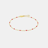 Bead 925 Sterling Silver Bracelet Gold Red One Size Bracelets - Tophatter Daily Deals