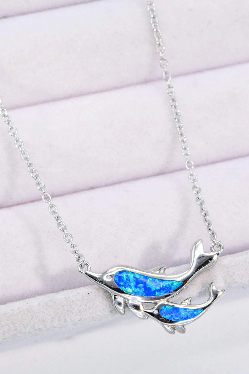 Opal Dolphin Chain-Link Necklace Opal - Tophatter Daily Deals