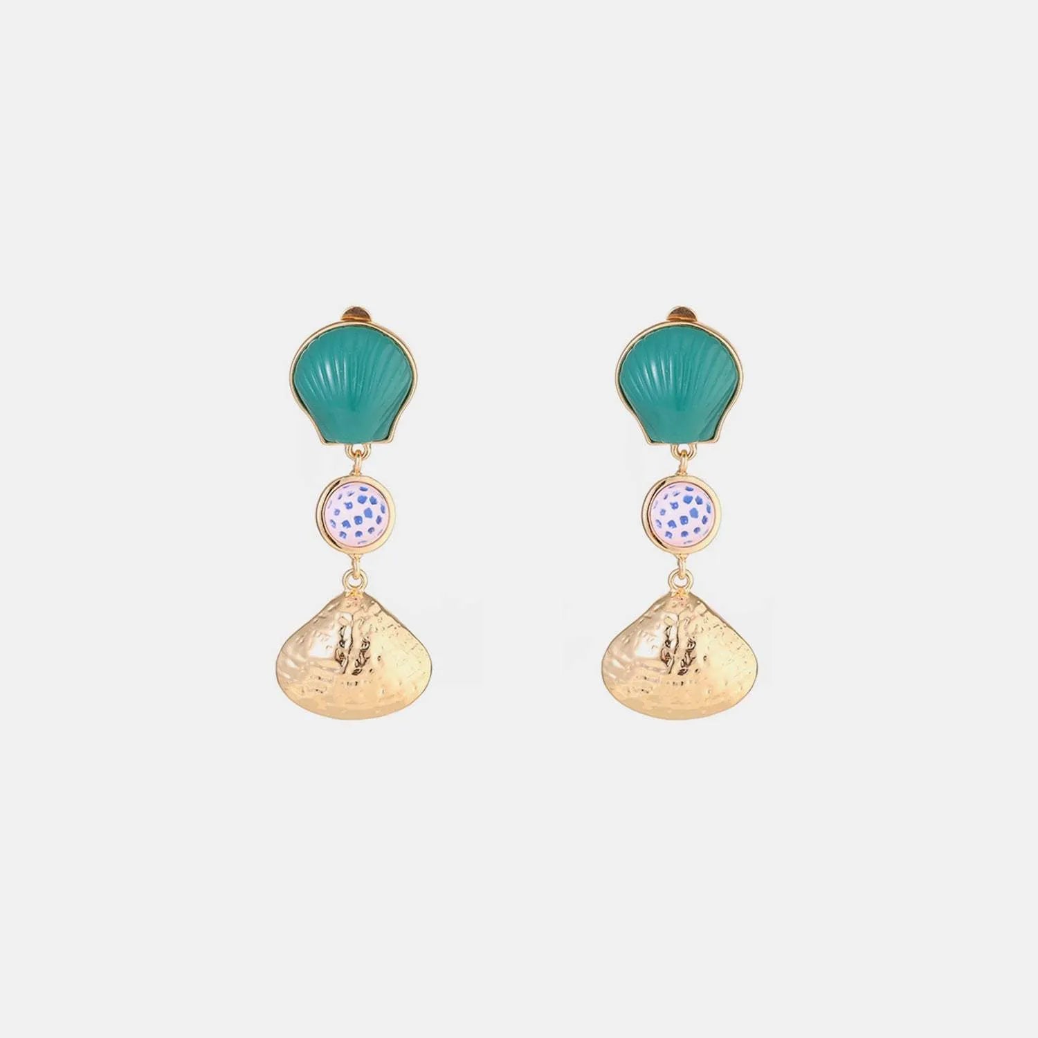 Shell & Tassel Alloy Dangle Earrings Teal One Size Earrings - Tophatter Daily Deals