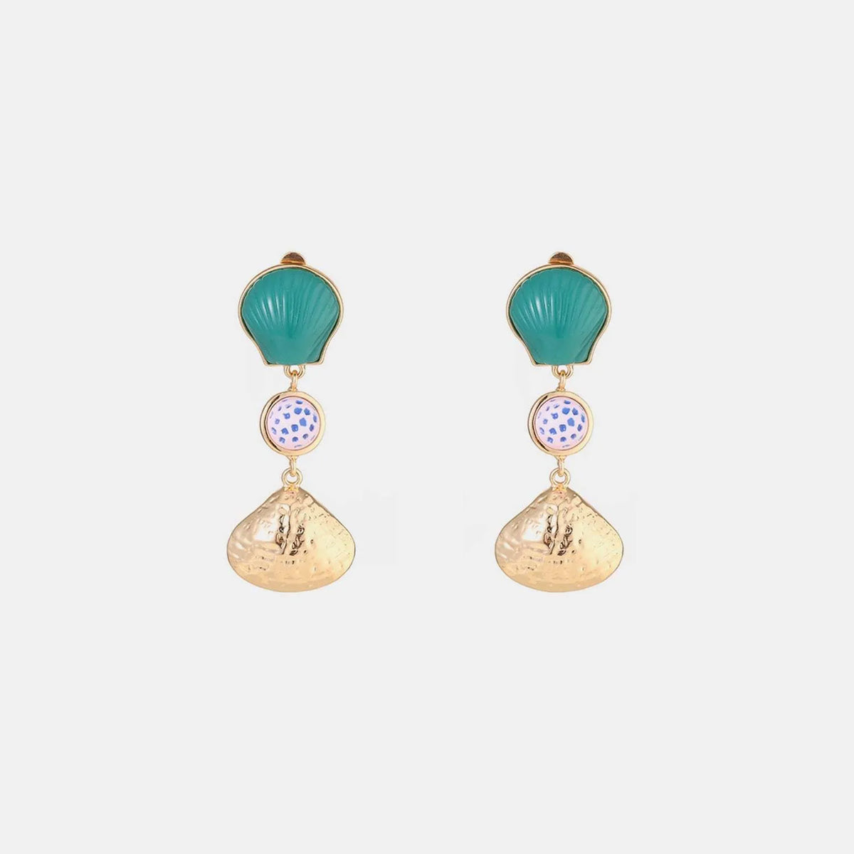 Shell & Tassel Alloy Dangle Earrings Teal One Size Earrings - Tophatter Daily Deals