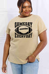 Simply Love Full Size GAMEDAY EVERYDAY Graphic Cotton Tee Taupe Women's T-Shirts - Tophatter Daily Deals