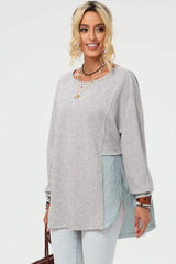 Curved Hem Dolman Sleeve Top Blouses - Tophatter Daily Deals
