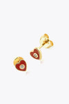 Zircon 925 Sterling Silver Heart Stud Earrings Earrings - Tophatter Daily Deals