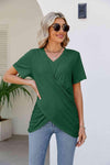 V-Neck Crisscross Short Sleeve Tee Women's T-Shirts - Tophatter Daily Deals