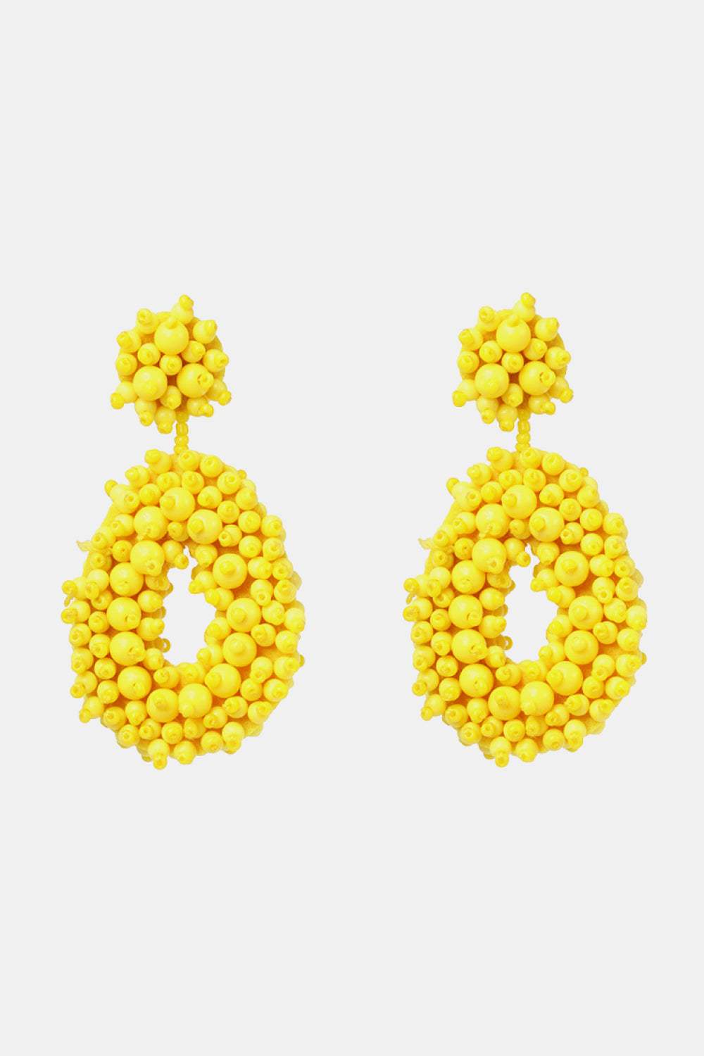 Beaded Dangle Earrings Canary Yellow One Size Earrings - Tophatter Daily Deals