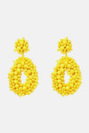 Beaded Dangle Earrings Canary Yellow One Size Earrings - Tophatter Daily Deals