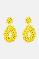 Beaded Dangle Earrings Canary Yellow One Size Earrings - Tophatter Daily Deals
