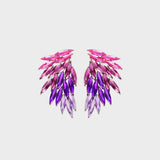 Alloy Acrylic Wing Earrings Lavender One Size Earrings - Tophatter Daily Deals
