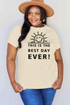 Simply Love Full Size THIS IS THE BEST DAY EVER! Graphic Cotton T-Shirt Ivory Women's T-Shirts - Tophatter Daily Deals