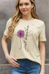 Simply Love Full Size JUST BREATHE Graphic Cotton Tee Ivory Women's T-Shirts - Tophatter Daily Deals