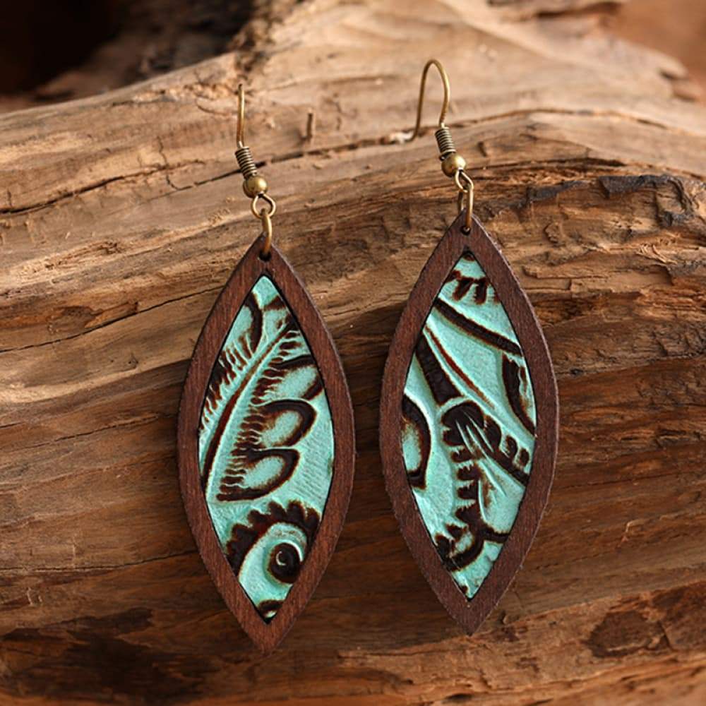 Geometrical Shape Wooden Dangle Earrings Style E One Size Earrings - Tophatter Daily Deals