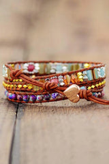 Handmade Crystal Beaded Natural Stone Bracelet Bracelets - Tophatter Daily Deals