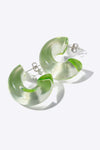 Resin C-Hoop Earrings Lime One Size Earrings - Tophatter Daily Deals