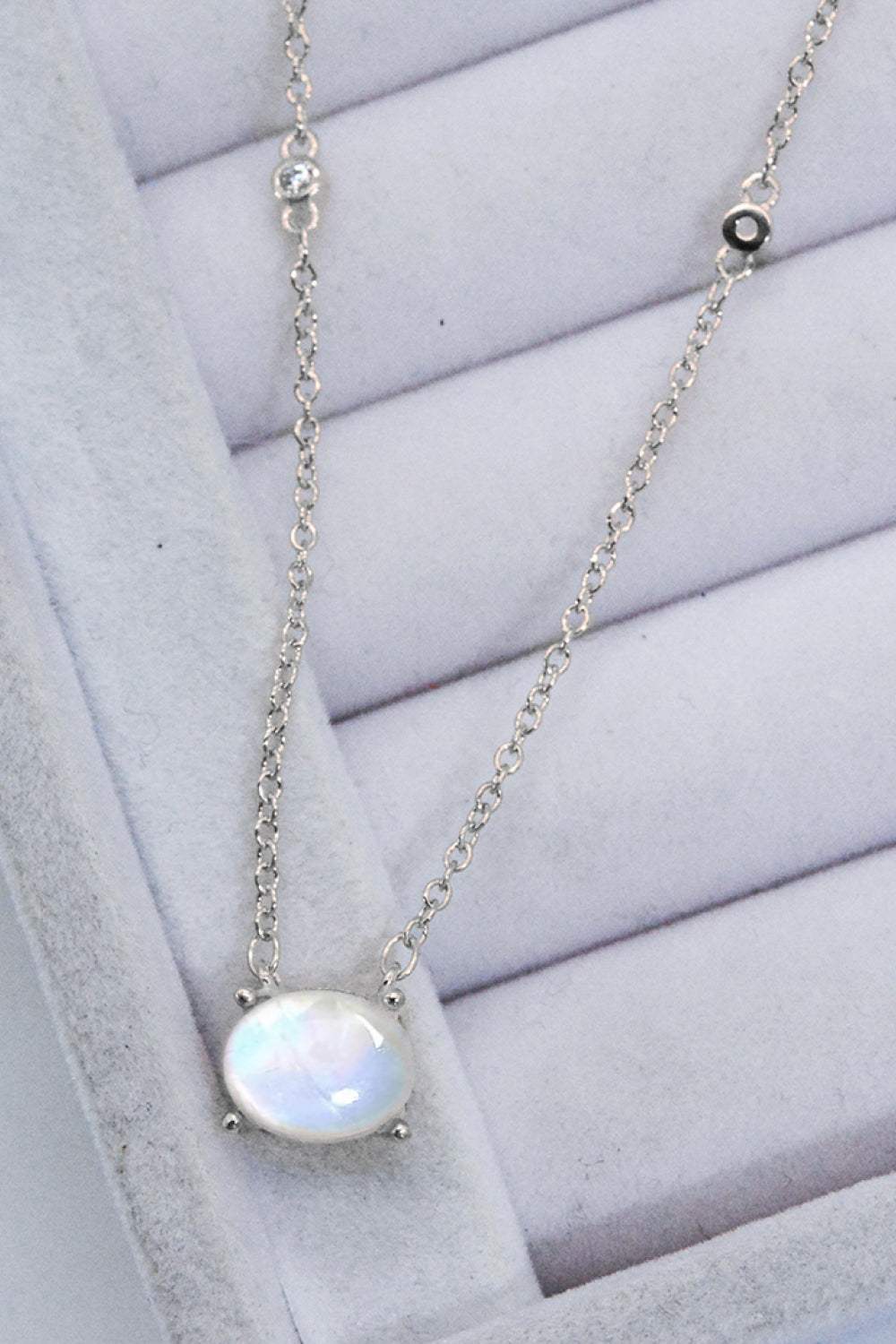 Geometric Moonstone Pendant Necklace Moonstone - Tophatter Daily Deals