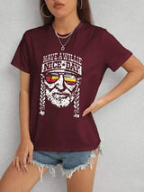 HAVE A WILLIE NICE DAY Round Neck T-Shirt Women's T-Shirts - Tophatter Daily Deals