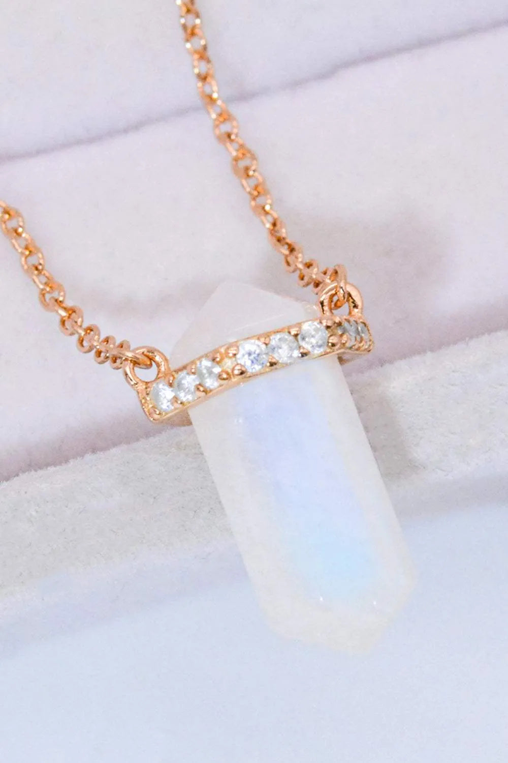 Natural Moonstone Chain-Link Necklace Moonstone - Tophatter Daily Deals