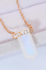 Natural Moonstone Chain-Link Necklace Moonstone - Tophatter Daily Deals