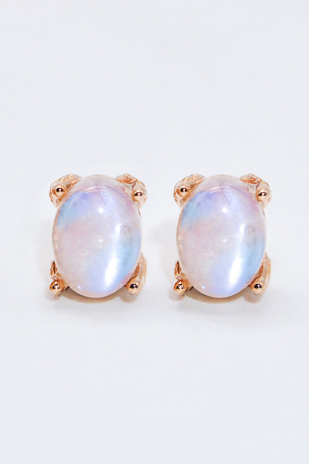 Natural Moonstone 4-Prong Stud Earrings Moonstone - Tophatter Daily Deals