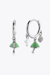 925 Sterling Silver Multi-Charm Drop Earrings Silver One Size Earrings - Tophatter Daily Deals