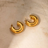 Zircon Stainless Steel C-Hoop Earrings Earrings - Tophatter Daily Deals