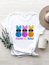 Sequin Rabbit Round Neck Short Sleeve T-Shirt White Women's T-Shirts - Tophatter Daily Deals