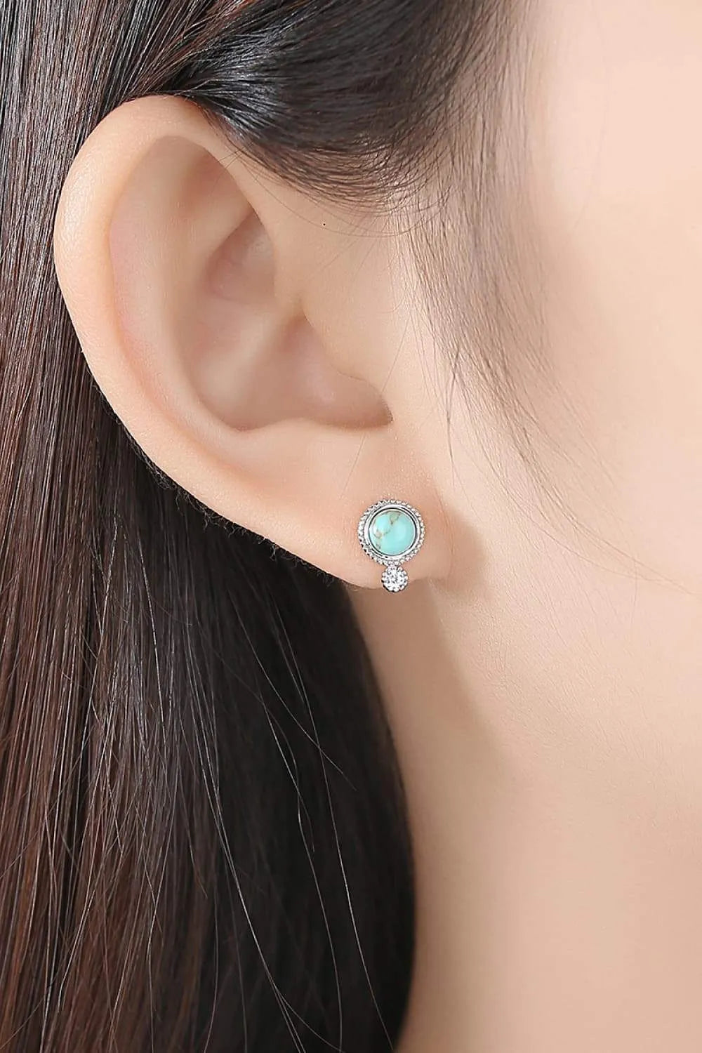 Turquoise Platinum-Plated Earrings Earrings - Tophatter Daily Deals