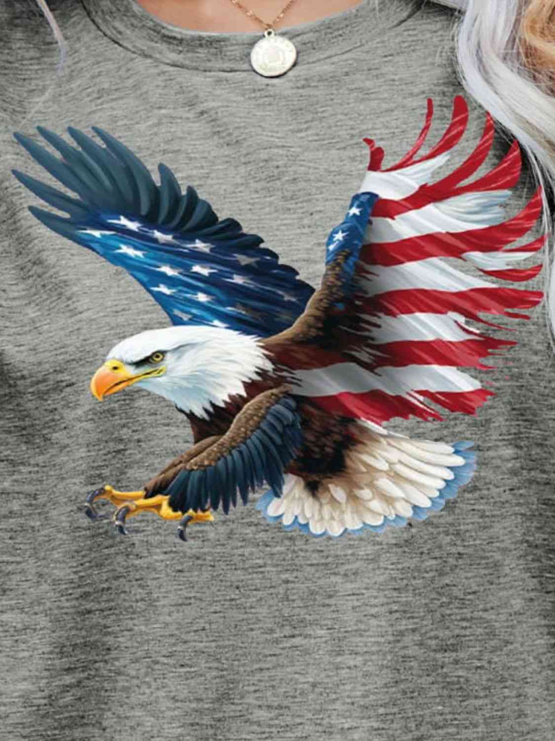 US Flag Eagle Graphic Tee Women's T-Shirts - Tophatter Daily Deals