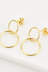 925 Sterling Silver Double Hoop Drop Earrings Earrings - Tophatter Daily Deals