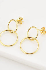 925 Sterling Silver Double Hoop Drop Earrings Earrings - Tophatter Daily Deals