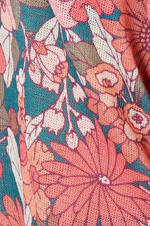 Hopely Full Size Floral Print V-Neck Long Sleeve Blouse Blouses - Tophatter Daily Deals