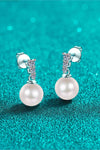 Moissanite Pearl Drop Earrings Moissanite - Tophatter Daily Deals