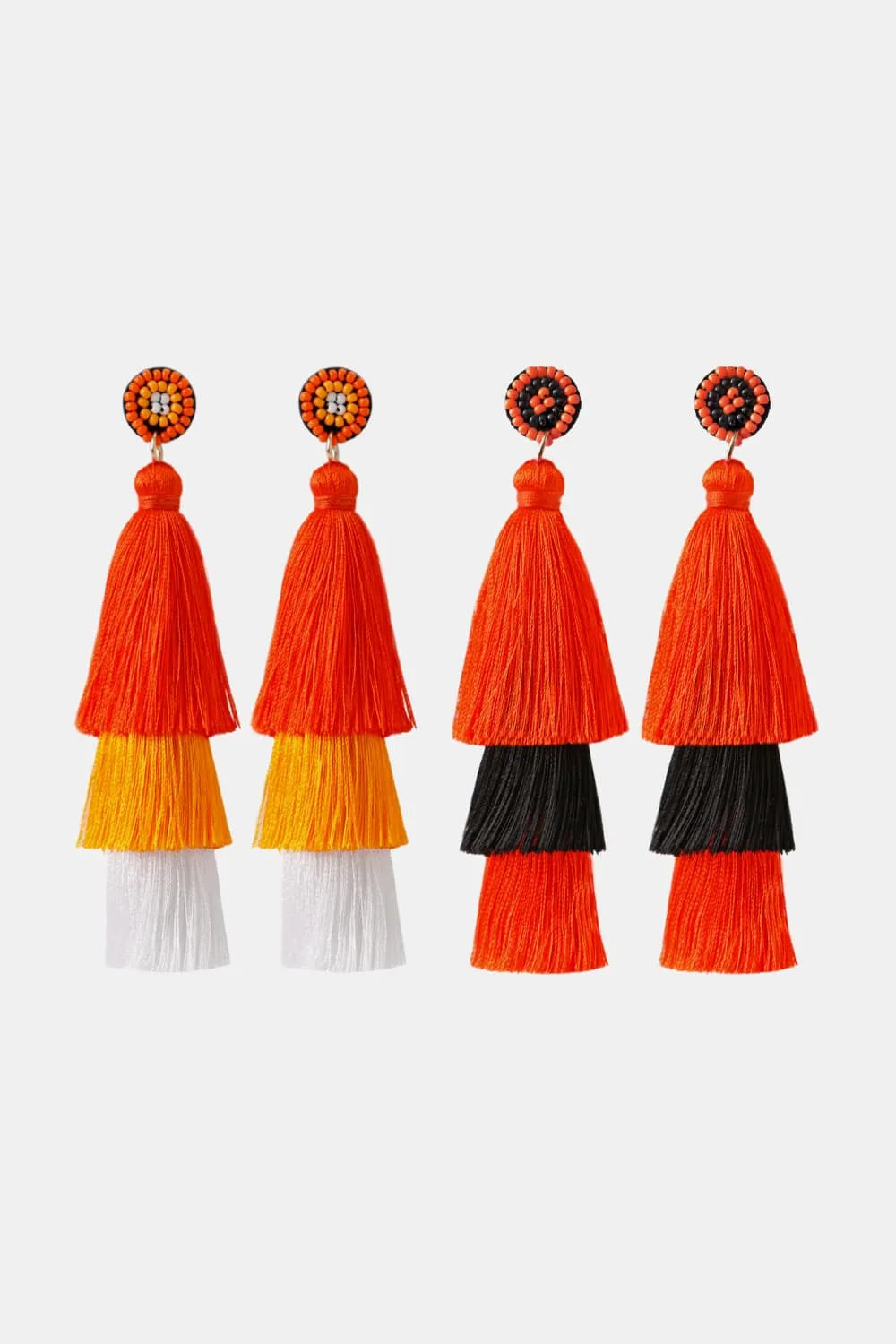 Baeds Detail Triple Layered Tassel Earring Earrings - Tophatter Daily Deals