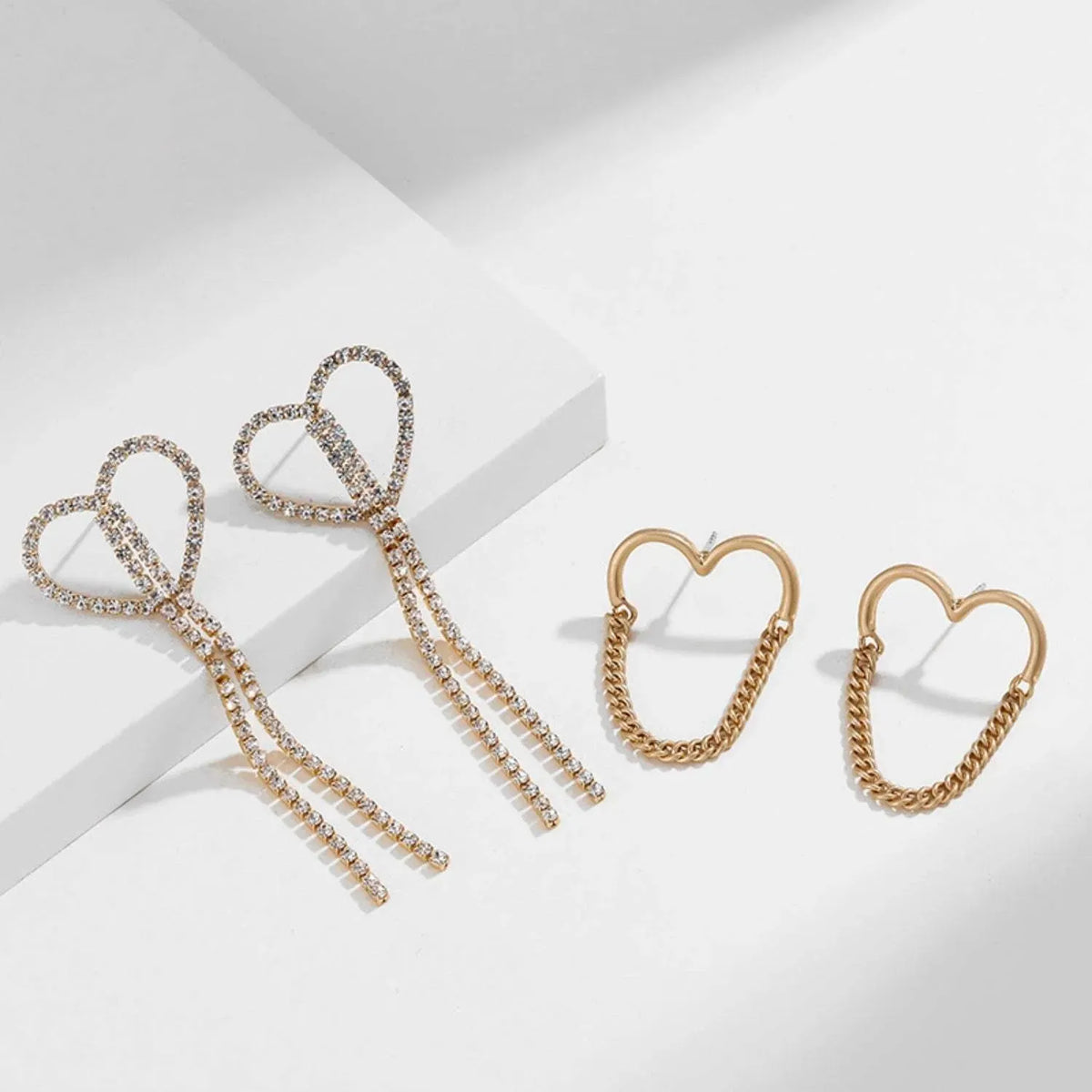 Heart Shape Gold-Plated Alloy Earrings Earrings - Tophatter Daily Deals