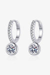 1 Carat Moissanite Rhodium-Plated Drop Earrings Silver One Size Moissanite - Tophatter Daily Deals