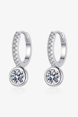 1 Carat Moissanite Rhodium-Plated Drop Earrings Silver One Size Moissanite - Tophatter Daily Deals