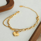 Heart Shape Lobster Closure Chain Bracelet Bracelets - Tophatter Daily Deals