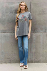 Simply Love Simply Love Full Size Flower Graphic Cotton Tee Women's T-Shirts - Tophatter Daily Deals