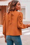 Mock Neck Puff Sleeve Blouse Blouses - Tophatter Daily Deals