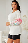 Plus Size Flower Pattern Round Neck Long Sleeve T-Shirt Women's T-Shirts - Tophatter Daily Deals