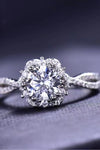 Platinum-Plated Six Prong 1 Carat Moissanite Ring - Tophatter Deals